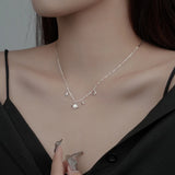 925 Silver Planet Pendant Necklace Rocket Star Moon Tassel Necklace