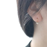 925 Silver Crystal Earrings Small Student Jewelry Accessories