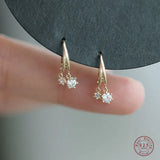 925 Silver Crystal Earrings Small Student Jewelry Accessories