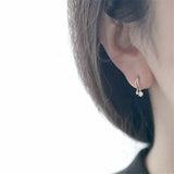 925 Silver Crystal Earrings Small Student Jewelry Accessories
