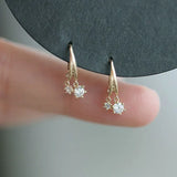 925 Silver Crystal Earrings Small Student Jewelry Accessories