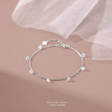 925 Silver Zircon Bracelet for Women Girl Jewelry Accessories