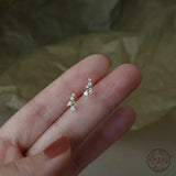 925 Silver Crystal Stud Earrings Wedding Jewelry