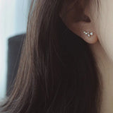 925 Silver Crystal Stud Earrings Wedding Jewelry