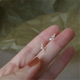 925 Silver Crystal Stud Earrings Wedding Jewelry