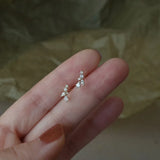925 Silver Crystal Stud Earrings Wedding Jewelry