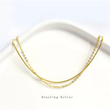 925 Silver Snake Bone Chain Double Bracelet Women Adjustable Classic Jewelry