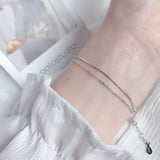 925 Silver Snake Bone Chain Double Bracelet Women Adjustable Classic Jewelry