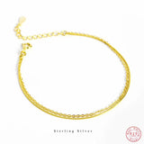 925 Silver Snake Bone Chain Double Bracelet Women Classic Jewelry