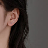 925 Silver Sweet Hollow Flowers Zircon Earrings for Women