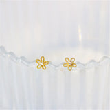925 Silver Sweet Hollow Flowers Zircon Earrings for Women