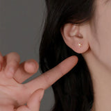925 Silver Sweet Hollow Flowers Zircon Earrings for Women