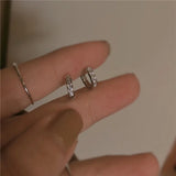 925 Silver Small Micro-Inlaid Crystal 14k Earrings Women Jewelry