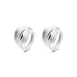 925 Silver Streak Hoop Earrings 14K Plated Wedding Party Jewelry Female Gift