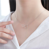 925 Silver Triangle Circle Interlocking Pendant Necklaces