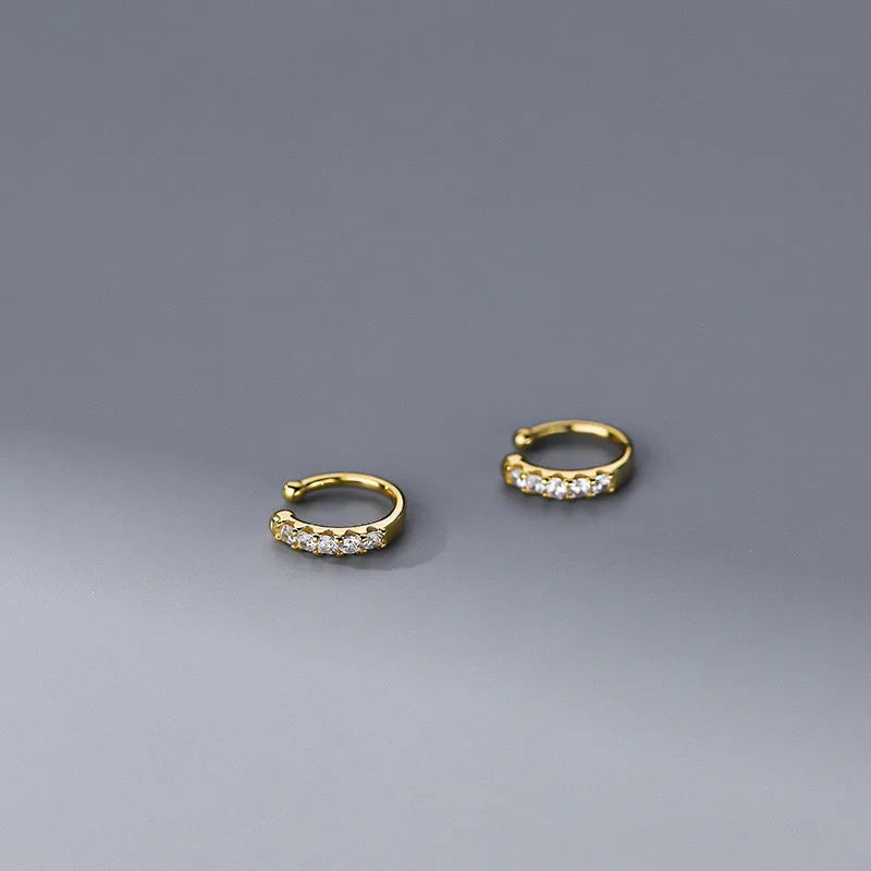 925 Silver Zircon Ear Cuff Women Classic INS Earrings