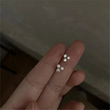 925 Silver Triangle Earrings with Zircon, Classic Jewelry