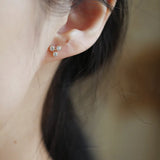 925 Silver Triangle Earrings with Zircon, Classic Jewelry