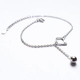 925 Sterling Silver Cat Bell Chain Bracelet Women Sweet Temperament