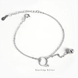 925 Sterling Silver Cat Bell Chain Bracelet Women Sweet Temperament