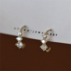 925 Sterling Silver Zircon Earrings Gradient Design Women's Jewelry