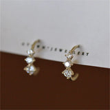 925 Sterling Silver Zircon Earrings Gradient Design Women's Jewelry
