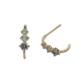 925 Sterling Silver Zircon Earrings Gradient Design Women's Jewelry