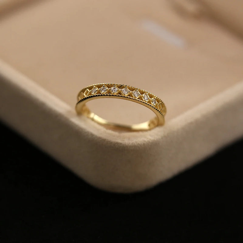 925 Silver Pav? Crystal Ring Women Wedding Party Jewelry