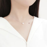 925 Silver Pearl Pendant Clavicle Chain Necklace Wedding Jewelry