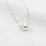 925 Silver Pearl Pendant Clavicle Chain Necklace Wedding Jewelry