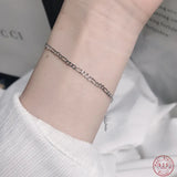 925 Sterling Silver Retro Chain Bracelet Women's Jewelry