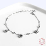 925 Sterling Silver Small Round Bead Chain Bracelet Women