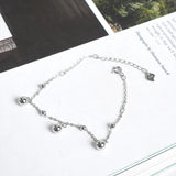 925 Sterling Silver Small Round Bead Chain Bracelet Women