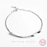 925 Sterling Silver Twisted Chain Bracelet Women Jewelry