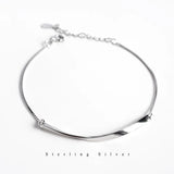 925 Sterling Silver Twisted Chain Bracelet Women Jewelry