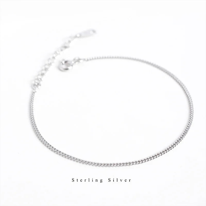 925 Silver Snake Bone Chain Bracelet Adjustable Jewelry Accessory