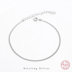 925 Silver Snake Bone Chain Bracelet Adjustable Jewelry Accessory