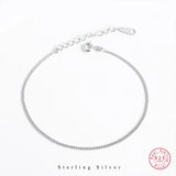 925 Silver Snake Bone Chain Bracelet Adjustable Jewelry Accessory