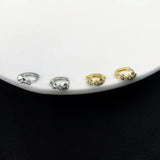 925 Silver Square Crystal Stud Earrings Women Wedding Jewelry Gift