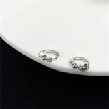 925 Silver Square Crystal Stud Earrings Women Wedding Jewelry Gift