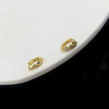 925 Silver Square Crystal Stud Earrings Women Wedding Jewelry Gift