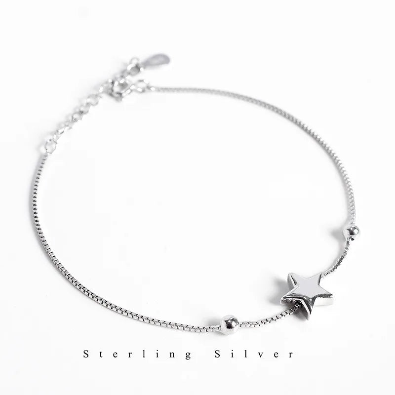 925 Sterling Silver Star Bracelet Classic Women Girlfriends Jewelry