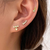925 Silver Star Stud Earrings Women Party Jewelry