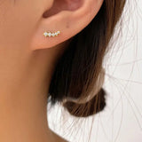 925 Silver Star Stud Earrings Women Party Jewelry