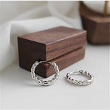 925 Sterling Silver Twisted Stud Earrings Women Wedding Party Jewelry