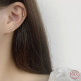 925 Silver Flower Stud Earrings Women Girlfriends Jewelry