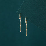 925 Silver Zircon Tassel Hoop Earrings Classic Jewelry