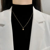 925 Silver Zircon Lock Necklace Women Party Accessories