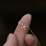 925 Silver Flowers Pendant Clavicle Chain Necklace for Women