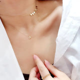 925 Silver Flowers Pendant Clavicle Chain Necklace for Women